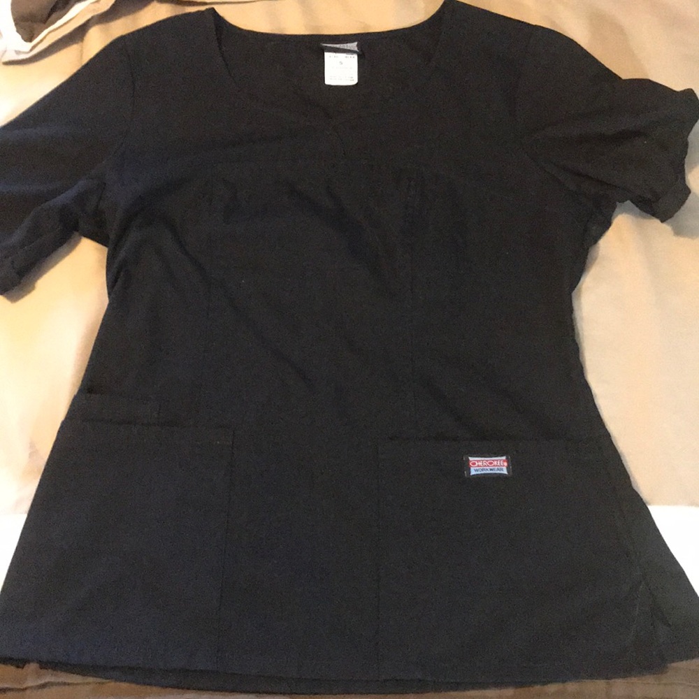 Cherokee workwear black scrub top